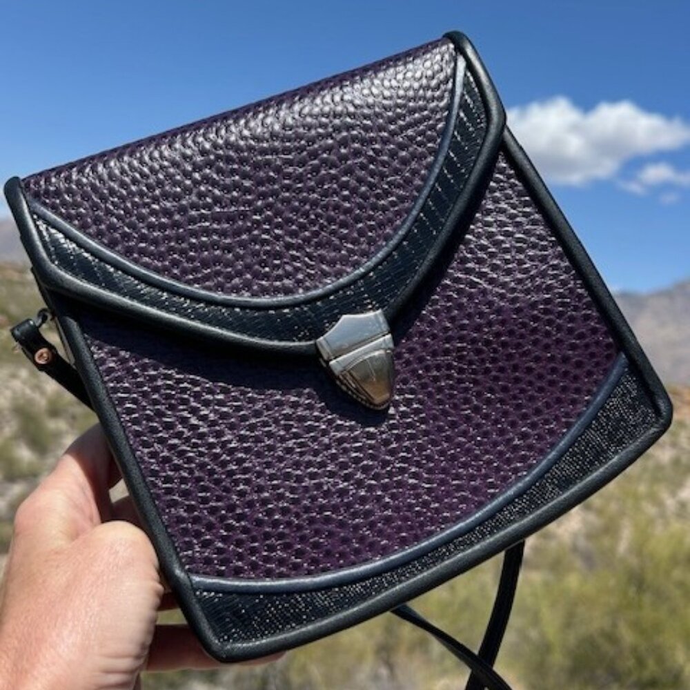 ROCHE LEATHER COMPANY Aubergine Purple Berkeley BAG - Picture 3 of 13